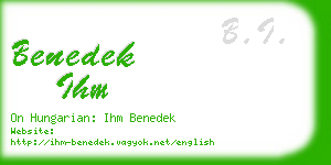benedek ihm business card